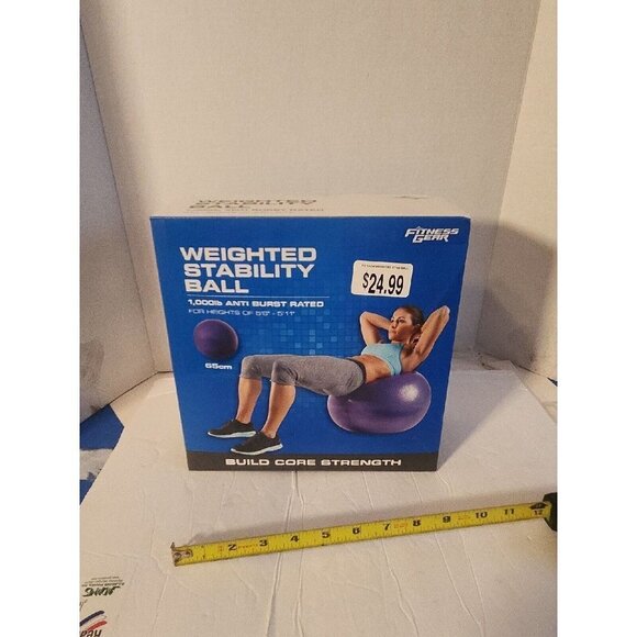 Fitness Gear Premium Stability Ball 65cm  Purple New - Picture 1 of 5